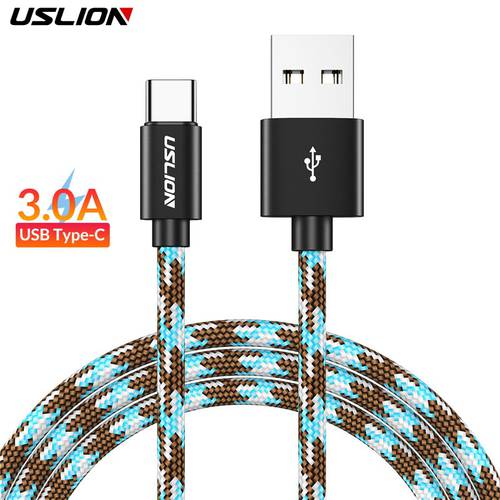 USLION USB Type C Cable Fast Charging usb c data Cord Charger usb-c For Samsung S21 S9 S10 Note 8 xiaomi mi 9 mi9 Huawei P30 P20