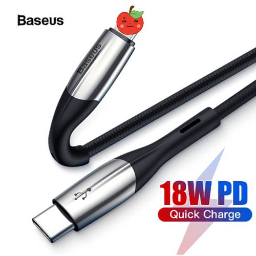 Baseus 18W PD Cable USB C to Lightning Cable For iPhone 11 Pro Xs Max 8 Plus Quick Charging USB Cable Type C Charger Data Cable