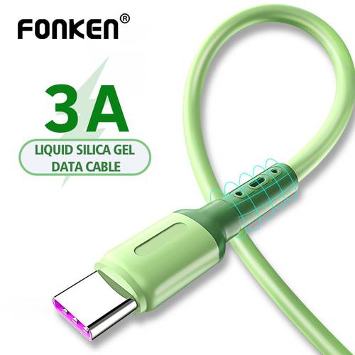 FONKEN 3A Type-c Cable For Xiaomi Redmi Huawei USB C Charger Cable 2.4A Micro USB Data Cable For OPPO VIVO Mobile Phone Cable