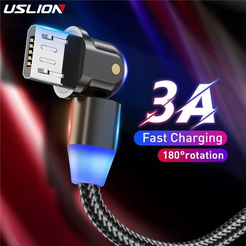 USLION Micro USB Cable Fast Charger Andriod Mobile Phone Micro usb Charge Data Cord Charging For Samsung Xiaomi Redmi Note 5 Pro