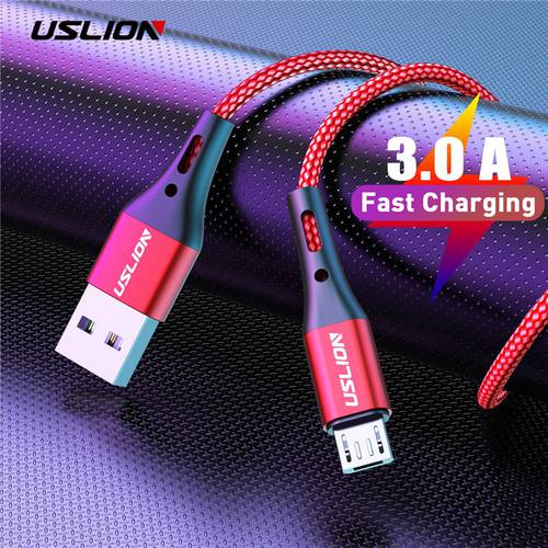 USLION 3A Fast Charging Micro USB Cable For Xiaomi Redmi Note 5 Pro Android Phone Change For Samsung S7 Micro Charger Data Cable