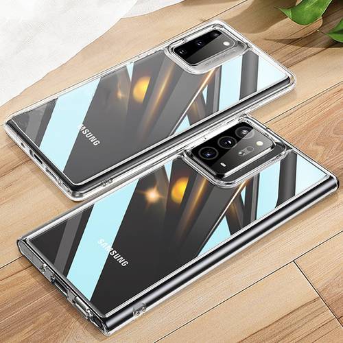 Mirror Clear Back Case For Samsung Galaxy Note20 / 20 Ultra 5G Slim Pattern Soft Hybrid Shockproof Phone Back Cases Cover