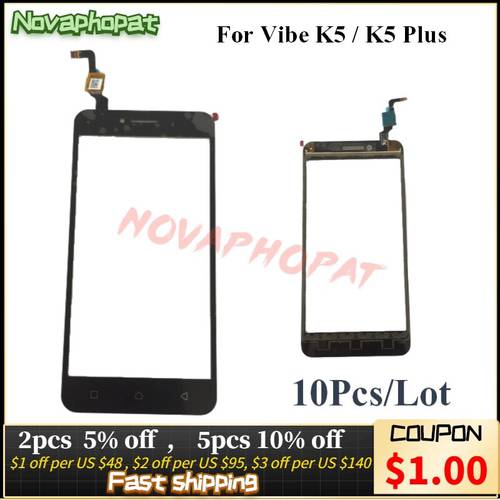 10PCS Novaphopat For Lenovo Vibe K5 Plus A6020A46 A6020l36 A6020l37 Front Touch Screen Panel Glass Sensor Lens Digitizer