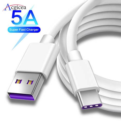 5A USB Type C Cable for Huawei P30 Mate 30 Pro Quick Charge 3.0 Cables Fast Charging for Xiaomi 9 Supercharge USB-C Charger Wire