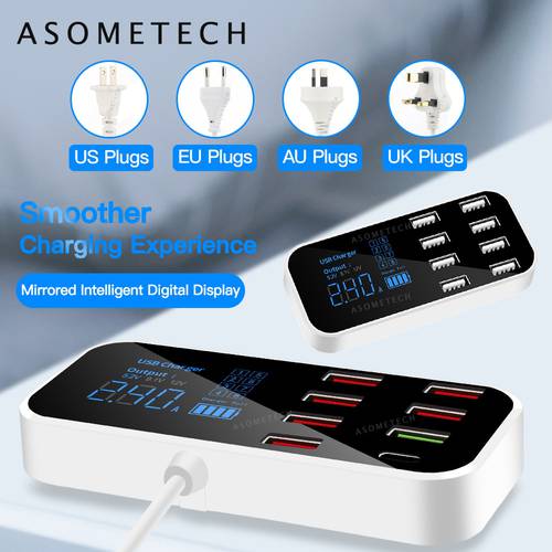 Digital Display Quick Charge USB Charger HUB Tablet Mobile Phone Charger Adapter Fast Charger For iPhone xiaomi huawei samsung