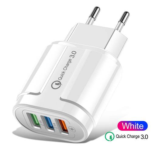 USB Charger Quick Charge 3.0 Fast Charging For iPhone Portable 3 Port Mobile charger Adapter For Samsung S8 Xiaomi Phone Charger