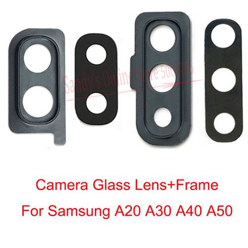 1 Set Rear Back Camera Glass Lens With Metal Frame Holder & Sticker For Samsung Galaxy A20 A30 A40 A50 Rear Camera Glass Lens