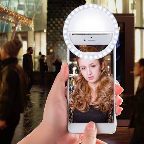 Lens Selfie LED Ring Flash Light Lentes Portable Phone Selfie Lamp for iPhone xr 7 8 X samsung s10 plus a70 a50 luz para celular