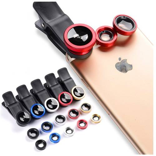 Fish Eye Lenses For iPhone Samsung Xiaomi Huawei Oneplus 7 Mobile Phone Camera Lens Kit Zoom Macro Fisheye Wide Angle With Clip