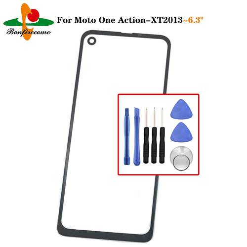 Outer Screen For Motorola Moto One Action XT2013 Touch Screen Front Panel LCD Display Outer Glass Cover Lens Repair Replacement