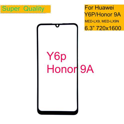 10Pcs/Lot For Huawei Y6P 2020 Touch Screen Panel Front Outer Glass For Honor 9A LCD Lens With OCA Y6P MED-LX9 MED-LX9N