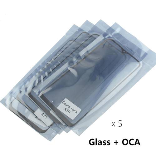 5PCS Front Outer Screen Glass OCA Glue for Samsung A10 A20 A30 A40 A50 A70 A51 A71 A10S A30S Touch Panel Lens Cover Lamination