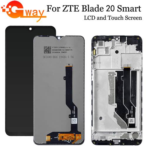 For ZTE Blade20 Smart V2050 Модель ZTE 2050RU LCD Display Touch Screen Digiziter Assembly With Frame For ZTE 20 Smart 2050RU LCD