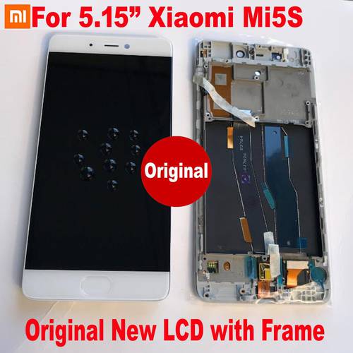 Original For Xiaomi Mi5 Mi5s Mi 5s Plus Fingerpint LCD Display Touch Panel Screen Digitizer Assembly with Frame Glass Sensor