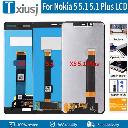 Original Screen For Nokia 5 5.1 Plus LCD Display Touch Screen For N5 X5 5.1 Plus LCD Digitizer Assembly Replacement Free 3M Tape
