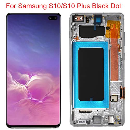 Small Dot S10 Plus Display For Samsung Galaxy S10 LCD With Frame Super AMOLED Galaxy S10 Plus G975A G973F LCD Touch Screen