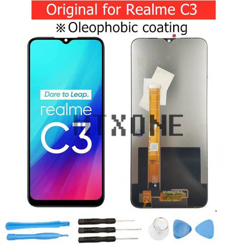 Original TUTXTUT LCD for OPPO Realme C3 RMX2027 LCD Display Touch Screen Digitizer Assembly LCD Display TouchScreen Repair Parts