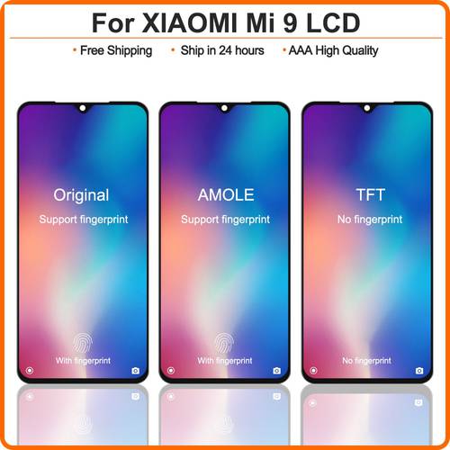 Original 6.39&39&39 Display Replacement for Xiaomi Mi 9 LCD Touch Screen Digitizer with Frame Assembly For Xiaomi MI9 Display