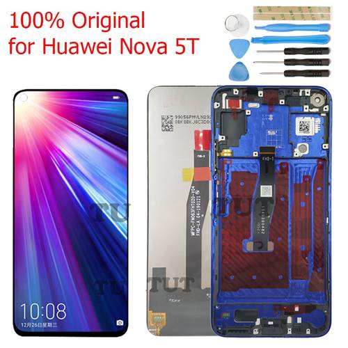 for Huawei Nova 5T LCD Display Frame Screen Touch Digitizer Assembly LCD YAL-L21 L61A L61D L71A Touch Repair Parts