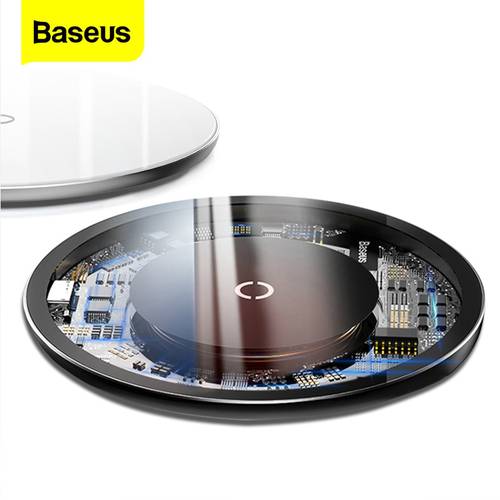 Baseus 10W Qi Wireless Charger For iPhone 11 Pro X XR Xs Max 8 Plus Glass Fast Wireless Charging Pad For Samsung S20 Xiaomi Mi 9