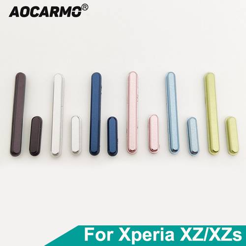 Aocarmo Volume Button Camera Switch Key Buttons Replacement For Sony Xperia XZ F8331 F8332 XZs G8231 G8232 Light Blue / Yellow