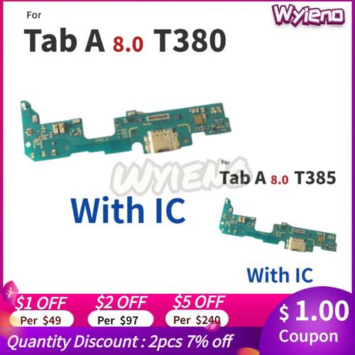 Wyieno For Samsung Galaxy Tab A 8.0 T380 T385 USB Dock Charging Port Charger Connector Flex Cable Plug Board + Tracking