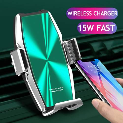 Automatic clamping Car Qi Wireless Charger for iPhone XR XS 11 Pro Max Samsung S10 S20 S9 Note 10 9 Air Vent Mount Phone Holder