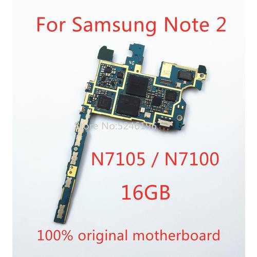 Apply to For Samsung Galaxy Note 2 N7105 / N7100 16GB 100% original motherboard chip system unlocking logic board replace