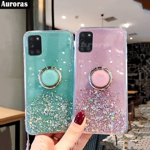 For OPPO A52 Find X5 Pro Lite Case Bling Starry Sky With Ring Cover OPPO A72 A54S A55 4G A16S A74 A95 Reno 8 7 6 Pro Lite 4G 5G