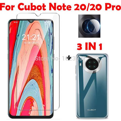 3-in-1 Case + Camera Tempered Glass On For Cubot Note 20 Pro ScreenProtector Glass For Cubot Note 20 3D Glass