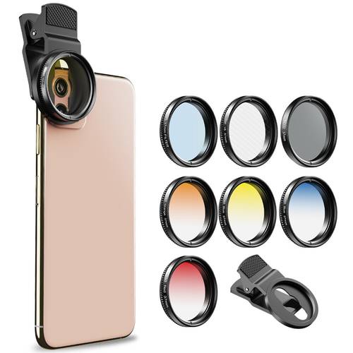 Mobile Phone Lens 7 in 1 Filters 37mm with Clip CPL Travel Kit ND Filter Graduated Lens
