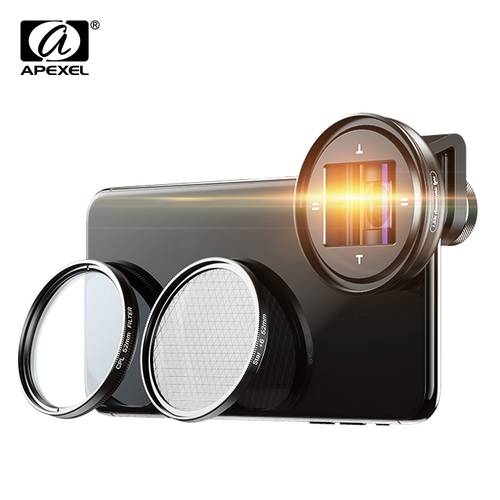 APEXEL 100MM Macro Lens for Cellphone lente macro para celular 4K HD Mobile Phone lenses With CPL Star Filter for all Smartphone
