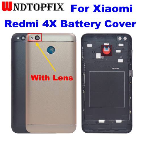 New For Xiaomi Redmi 4X Back Battery Cover Metal+Camera Glass+Side Keys Rear Housing For Redmi 4X Battery Door Case Replacement