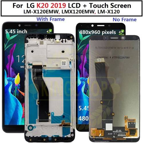 For LG K20 2019 LCD with frame Display Touch Screen Digitizer For LG K20 LMX120EMW lcd Replacement k8 plus For LG LM-X120 lcd