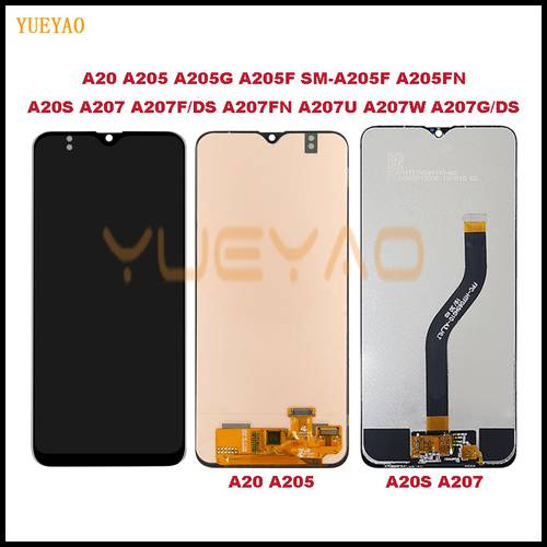 A20S A207 LCD Display For Samsung Galaxy A20 A205 LCD Display+Touch Screen Digitizer A205G A205F SM-A205F A205FN LCD