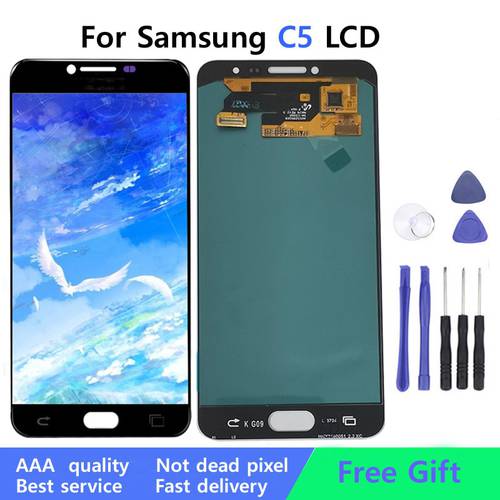 Original LCD For Samsung Galaxy C5 LCD C5000 Display With Touch Screen Digitizer Replacement Parts 5.2inch C5 LCD Display