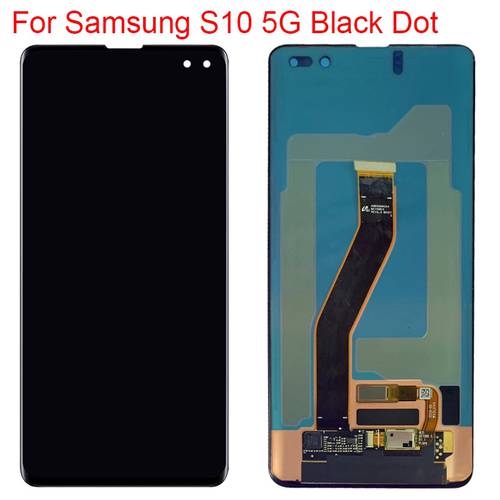 Small Dot Original S10 5G G977U LCD For Samsung Galaxy S10 5G Display With Frame Super AMOLED SM-G977B Display Screen Dead Pixel