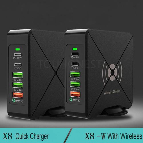 For iphone Huawei Macbook Samsung Tablet Fast Charge 75W Wireless Quick Charge 3.0 USB Type C 45W PD Power Adapter Phone Charger