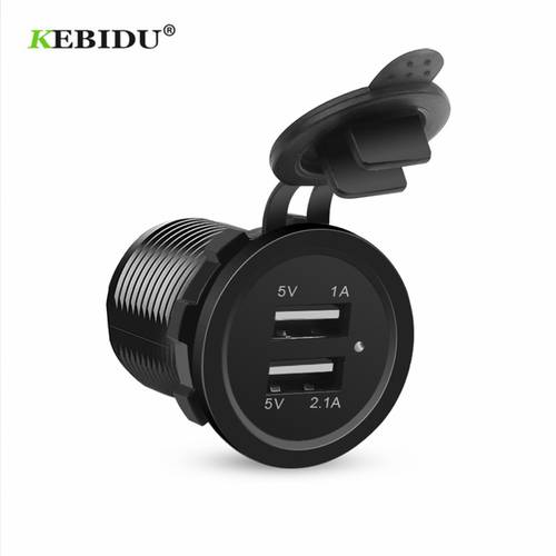 KEBIDU 2.1A 5V Dual USB car charger 2 port Cigarette Lighter Adapter Charger USB Power Adapter For smart phones DC12V-32V