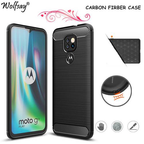Carbon Fiber Cover For Motorola Moto E7 Plus Case Rubber Silicone Shockproof Case For Motorola E7 Plus Case For Moto E7 E 7 Plus