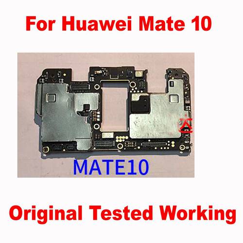 Original Unlocked Working Mainboard For Huawei Mate 10 Mate10 4GB 64GB Full Chips Circuits Card Fee Motherboard Flex Cable