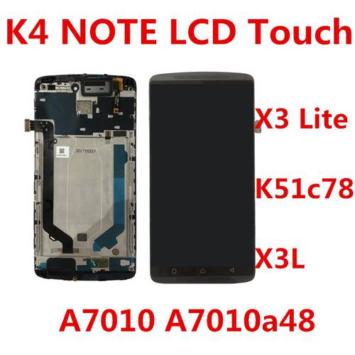 black white For Lenovo K4 Note A7010 A7010a48 LCD Screen Display+Touch Panel Digitizer For Vibe X3 Lite K51c78 X3L Lcd Frame