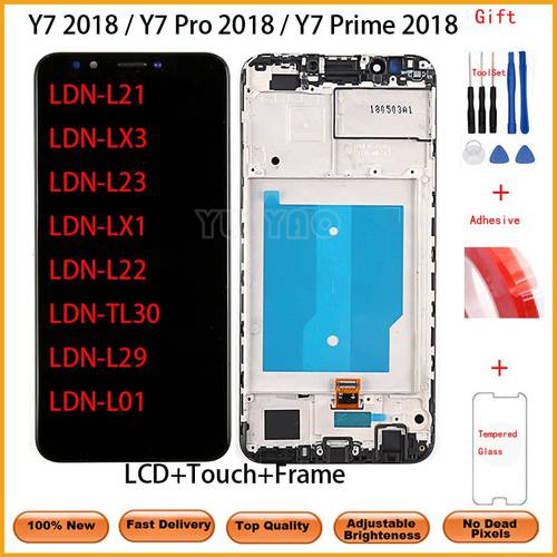 Display For Huawei Y7 Prime 2018 LCD Display Touch Screen Replacement Y7 Pro 2018 LCD LDN-L01,LX3,L21,LX2 Display With Frame