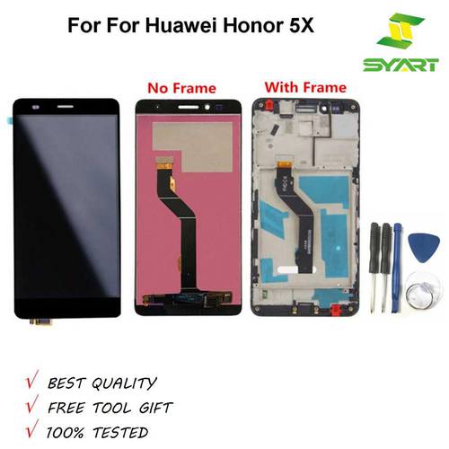 100% Tested Honor 5X LCD Display + Touch Screen Digitizer Assembly Honor5X LCD Display Part Replacement For Huawei Honor 5X