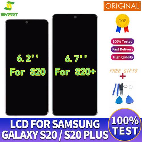 SUPER AMOLED Screen For Samsung Galaxy S20 G980 G980F S20+ Touch Screen Assembly Replace For Samsung S20 Plus G985 G985F Display
