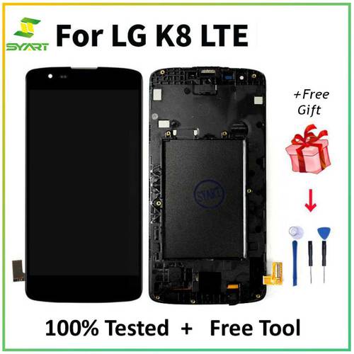 For LG K8 LTE K350 K350N K350E K350DS LCD Display with Touch Screen Digitizer Assembly With frame for LG K8LTE K350