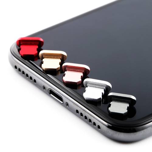 Aluminium Alloy Dust Plug For iPad For iPhone 5S SE 6 6S 7 8 Plus X XS Max XR Charge Port Dust Plug Black Silver Rose Gold