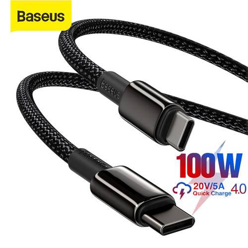 Baseus 100W USB C To USB Type C Cable for Huawei Quick Charge 4.0 Type C Cable for MacBook Xiaomi Samsung Data Wire USB C Cable