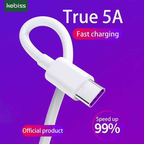 Kebiss 65W 5A USB Type C Cable for Samsung Huawei 5A Fast USB Charging Type-C Charger Data Cable for Xiaomi Redmi USB C Cable