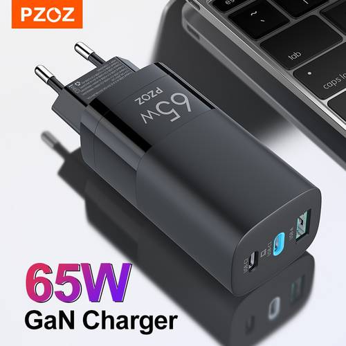 PZOZ 65W GaN Charger Quick Charge 4.0 3.0 Type C PD USB Charger Fast Charging USB-C For Switch MacBook Air iPad Pro Samsung Note